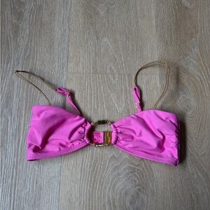 Pink Bikini Top with Gold Accent